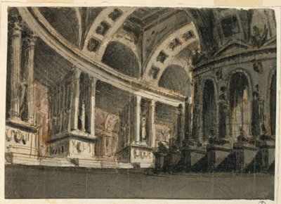 Décor de scène, intérieur de palais - Angelo Toselli