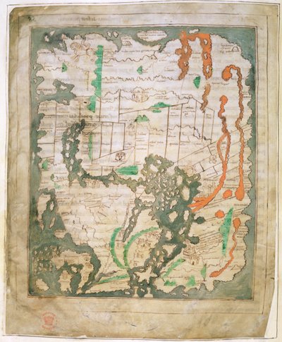 Carte rectangulaire du monde, c.1030 - Anglo Saxon