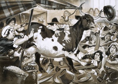 Une vache s