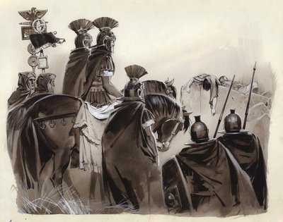 Brutus et Cassius morts (gouache sur papier) - Angus McBride