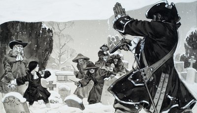 Rixe dans le cimetière (gouache sur papier) - Angus McBride