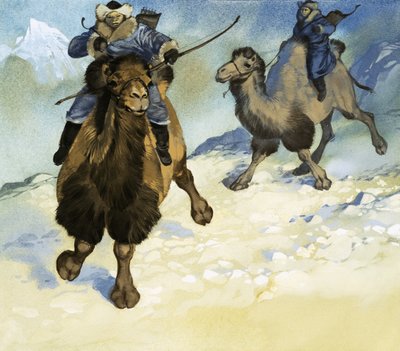 Guerriers mongols à dos de chameau - Angus McBride