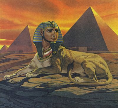 Sphinxes (colour litho) - Angus McBride