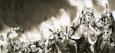 Marche aux flambeaux au profit de la Ligue contre la loi sur le maïs (Anti-Corn Law League) - Angus McBride