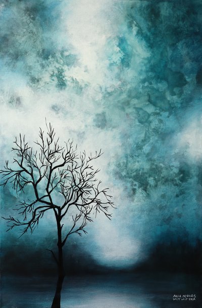 Arbre bleu-vert brumeux - Ania Witwitzka