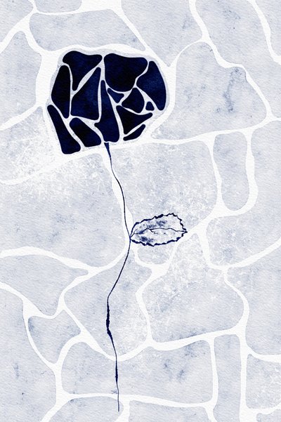 Rose bleue abstraite - Ankie Kooi