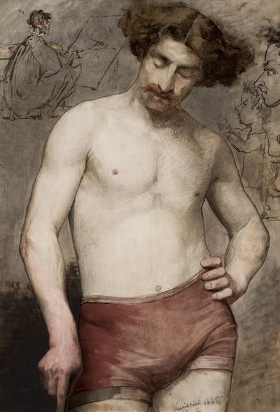 Polonais : Homme semi-nu - Étude d