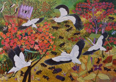 Hérons observateurs Henry, 2020 (acrylique) - Anna Pugh