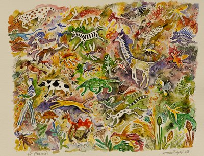Saint François, 2023 (aquarelle) - Anna Pugh
