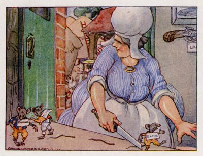 Comptine : Trois souris aveugles (lithographie en couleur) - Anne (after) Anderson