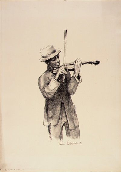 Violoniste de rue - Anne Goldthwaite