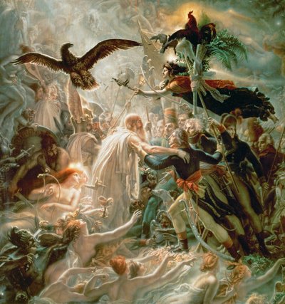 La victoire guide les ombres des héros français (huile sur toile) - Anne Louis Girodet de Roucy-Trioson
