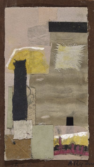 Sans titre (#20), c.1948-54 (collage de tissu, papier de couleur, papier de verre, gouache et aquarelle sur carton) - Anne Ryan