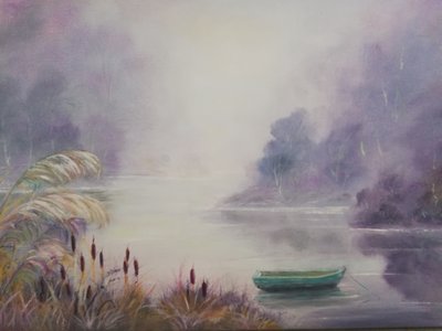 Barque sur le lac Misty - Annette Armitage