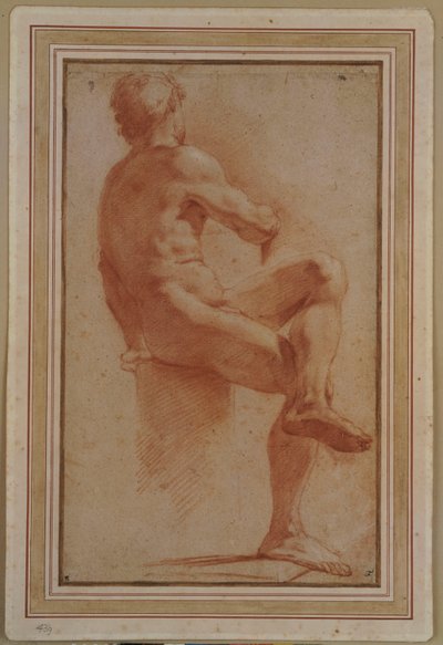 Un nu masculin assis de dos - Annibale Carracci