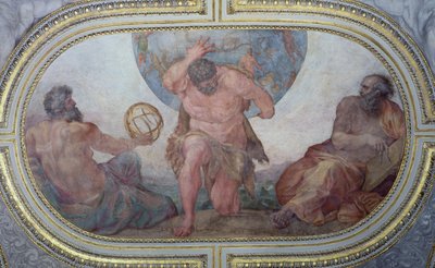 Hercule soutenant le monde flanqué d