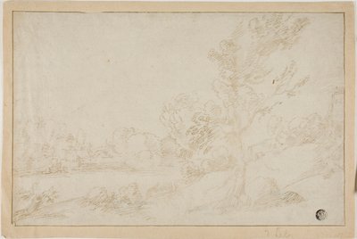 Paysage avec rive de rivière - Annibale Carracci