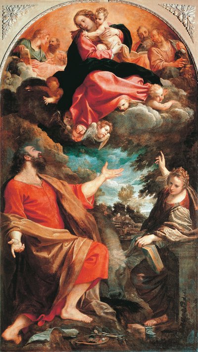 La Vierge apparaît à Saints Luc et Catherine - Annibale Carracci