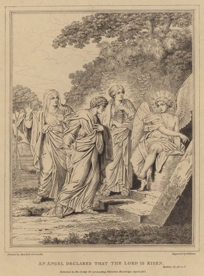 Un ange déclare que le Seigneur est ressuscité, Matthieu - Annibale after Carracci