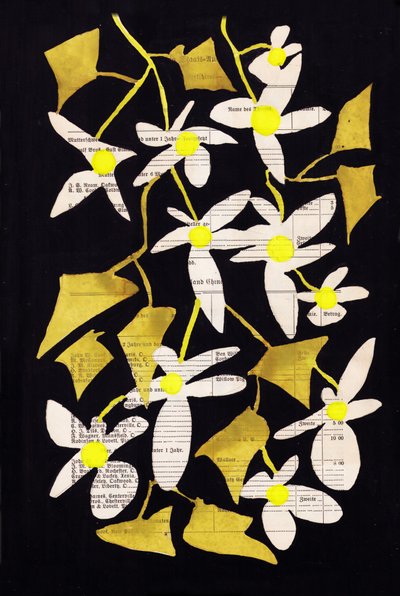 Collage floral aux couleurs vives - Annick