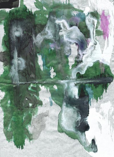Réflexion abstraite verte - Annick
