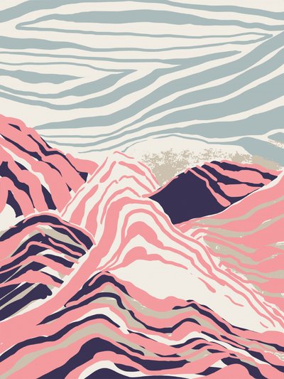 Montagnes rayées de rose - Annick