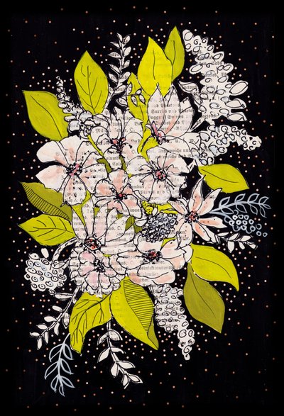 Bouquet floral fantaisiste - Annick