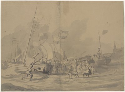 Arrivée du prince Guillaume Frédéric sur la plage de Scheveningen, 30 novembre 1813 - Anonymous