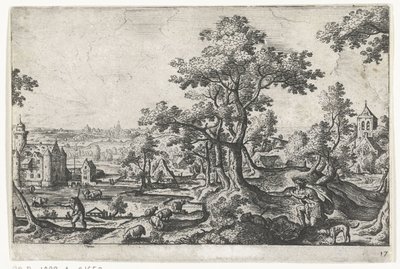 Apollon tue Coronis (Landschappen avec des représentations mythologiques et bibliques) - Anonymous