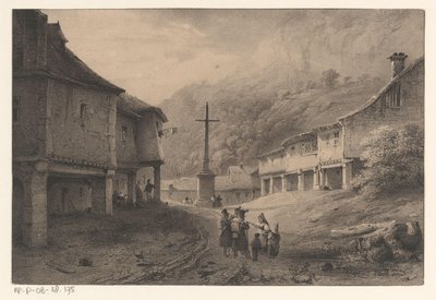 Paysage de montagne avec figures et vaches - Anonymous