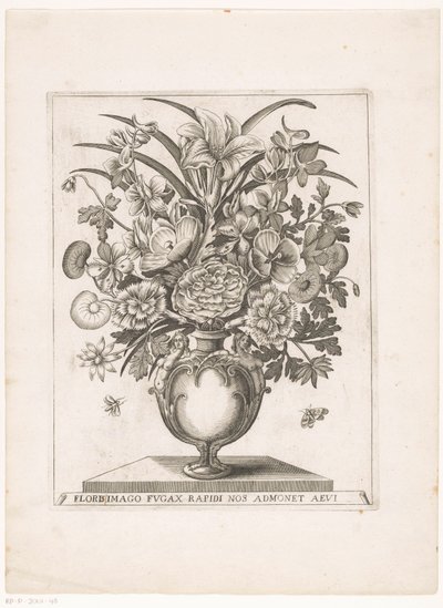 Fleurs dans un vase avec demi-figures - Anonymous