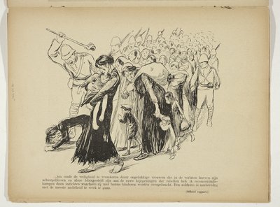 Femmes et enfants paysans emmenés dans des camps de concentration par des soldats britanniques - Anonymous