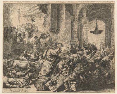 Christ chassant les marchands du temple - Anonymous