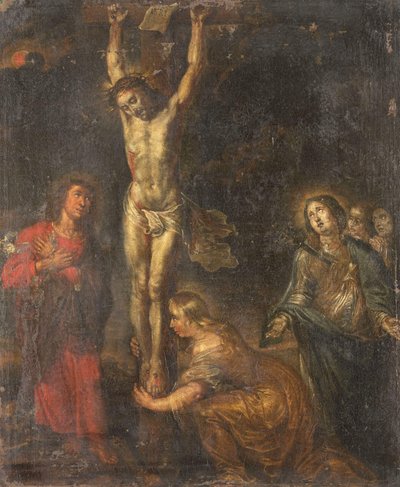 Christ en croix, avec la Mère des Douleurs et les saints Jean l