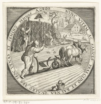 Le mois de mars, labourage, vers 1600 - Anonymous
