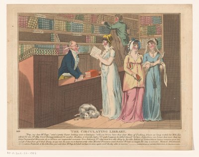 Trois femmes dans une bibliothèque de prêt - Anonymous