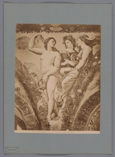 Reproduction photographique de la fresque Amour et Psyché dans la Loggia di Psiche, Villa Farnesina à Rome - Anonymous
