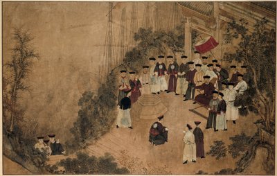 Général Shi Lang avec un groupe de dignitaires près d