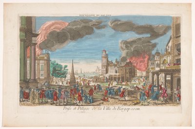 Vue de la prise et du pillage de Berg-op-Zoom par les Français en 1747 - Anonymous