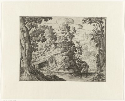 Paysage italien avec rivière - Anonymous