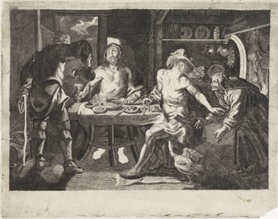 Jupiter et Mercure dans la maison de Philémon et Baucis - Anonymous