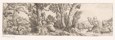 Paysage avec Diane et ses chiens de chasse - Anonymous