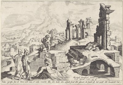 Paysage avec Job sur le tas de fumier - Anonymous