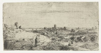 Paysage avec une vache - Anonymous