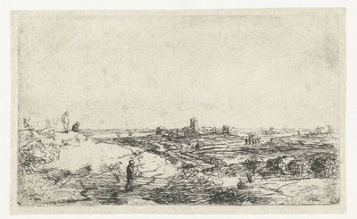 Paysage avec une vache - Anonymous