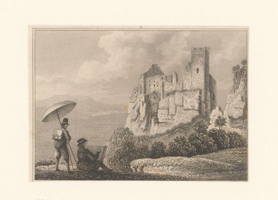 Paysage avec un homme dessinant une ruine - Anonymous