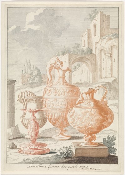 Paysage avec ruine et vases - Anonymous