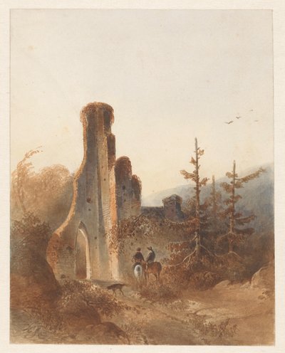 Paysage avec deux cavaliers près d