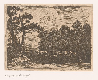 Paysage avec bétail - Anonymous