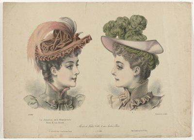 Le Journal des Modistes, 1-11-1892, No. 1916 : Modes de Julia Coll - Anonymous